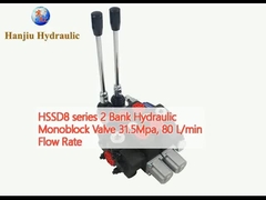 HSSD8 seri 2 Bank Hydraulic Monoblock Valve 31,5Mpa, 80 L/min Tingkat Aliran