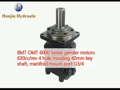 BMT OMT 6000 Series geroler motor 630cc/rev 4 lubang mounting 40mm poros kunci, manifold mount port G3/4