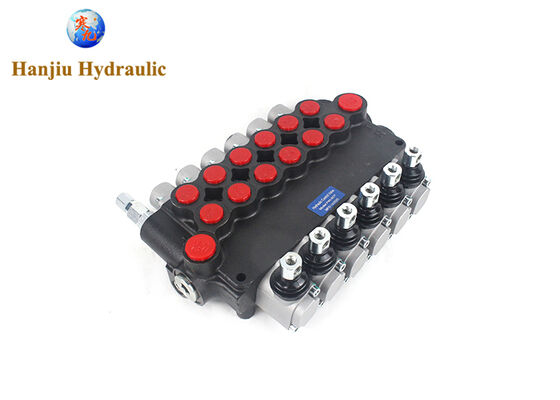 P80 Series Monoblock Control Valves，6 handles with spring control, BSPP ports