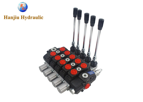 5 Bank 3 posisi HSSD8 Seri hidraulik Bagian Katup 31,5Mpa 80 L/Min Aliran