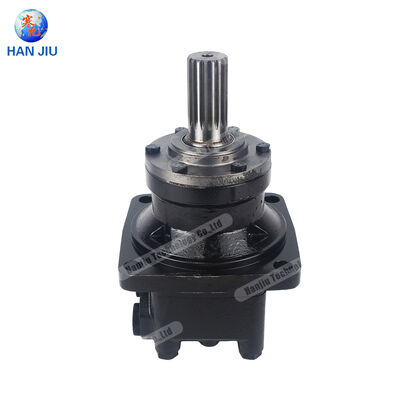 Motor Roda Hidraulik BMT-200-WFD Flensa Pemasangan Roda, 200 Ml/r, Poros Spline 31,75Mm dan G 1/2 Port A dan B